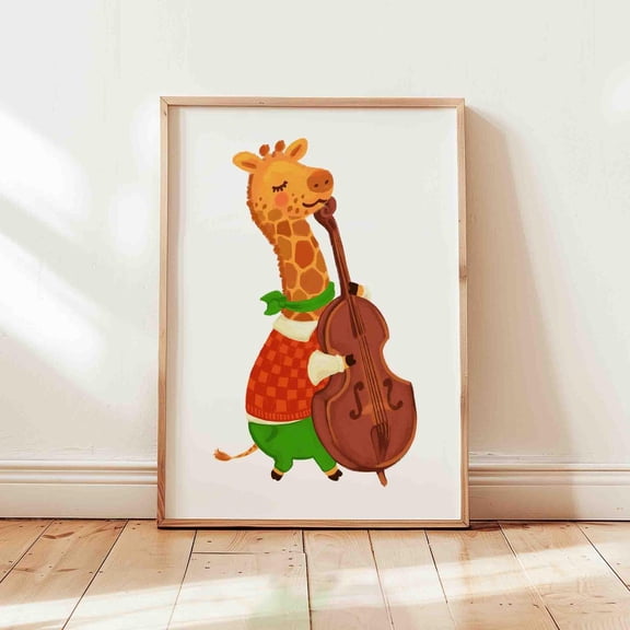 Giraffe Double Bass Safari Music Wall Decor