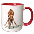 thumbnail image 1 of 3drose, Giraffe Drinking Water, 15oz Two-tone Red Mug, 1 of 6