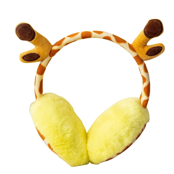 Giraffe Earmuffs For Women And Girls, Soft Fleece Lining, Adjustable Winter Ear Covers For Outdoor Use