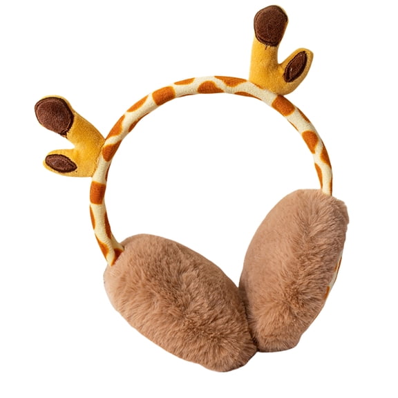 Giraffe Earmuffs For Women And Girls, Soft Fleece Lining, Adjustable Winter Ear Covers For Outdoor Use