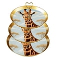 thumbnail image 1 of Giraffe Elegant Earring Holder Stand with Plastic Discs and Iron Pillars | 32cm Height, 21cm/24cm/27cm Plates, 1 of 6