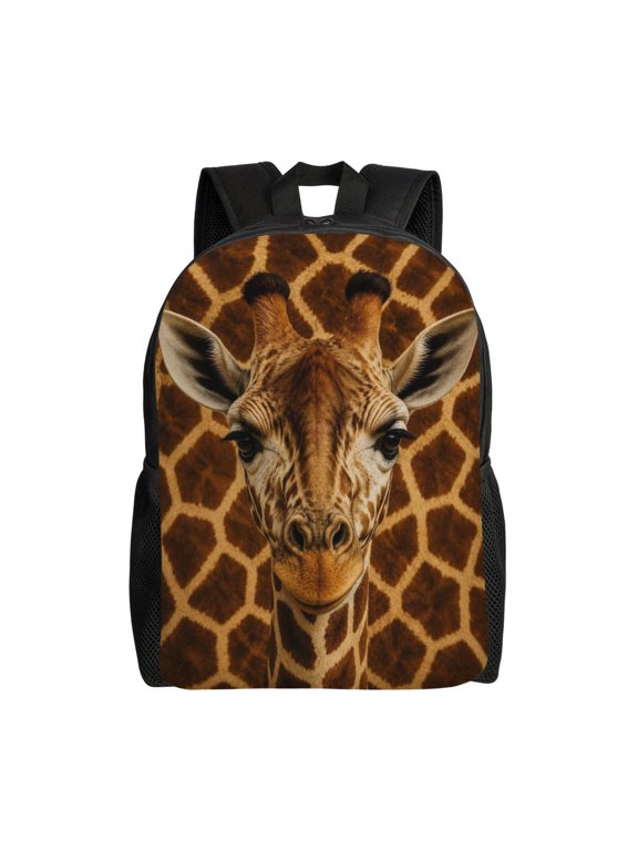 Giraffe Face Animal Backpack Full Front Print Travel Laptop Bag for Men and Women