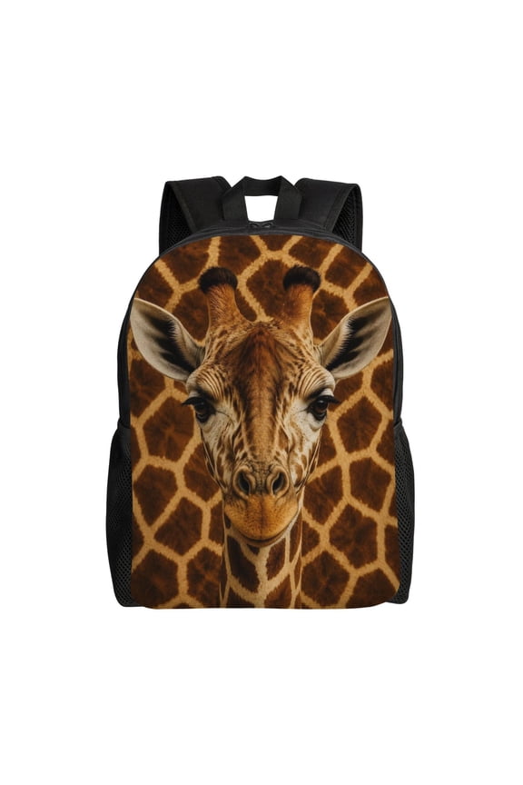Giraffe Face Animal Backpack Full Front Print Travel Laptop Bag for Men and Women