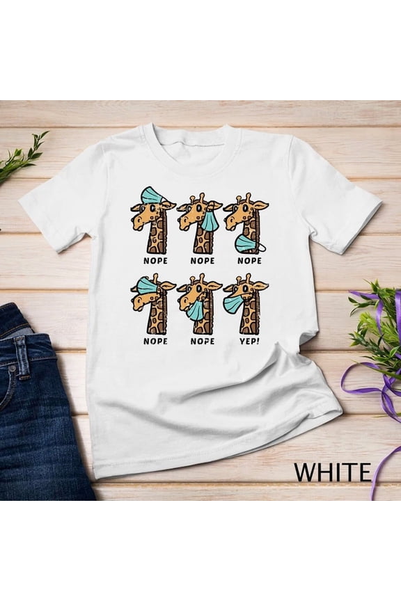Giraffe Face Mask Animal Social Distancing Quarantine Gift Unisex S-5XL T-Shirt Birthday Gifts; For Men & Women