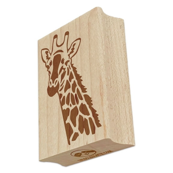 Giraffe Face Rectangle Rubber Stamp Stamping Scrapbooking Crafting - Small 1.7in