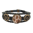 thumbnail image 1 of Giraffe Feather Design Leather Braided Ocean Bracelet Wristband, 1 of 4