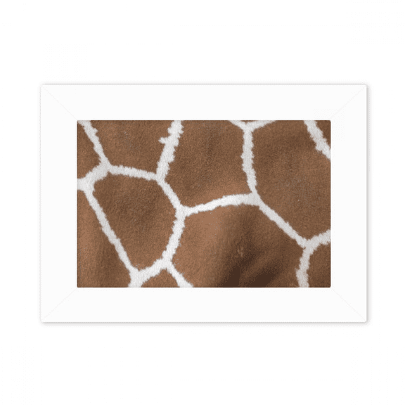 Giraffe Feather Design Photo Mount Frame Picture Art Painting Desktop 5x7 inch