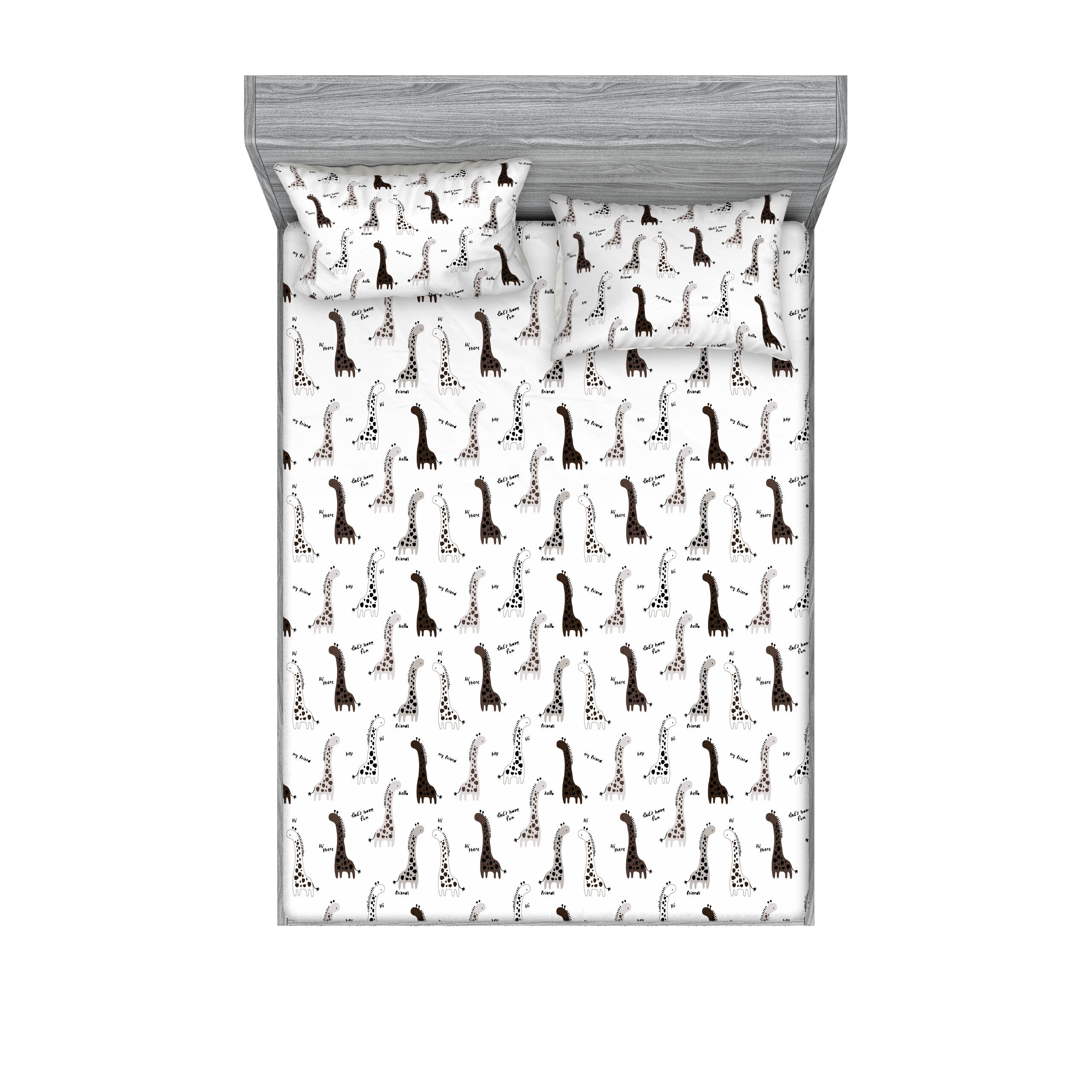 Full White Microfiber Animal Print Sheet Set