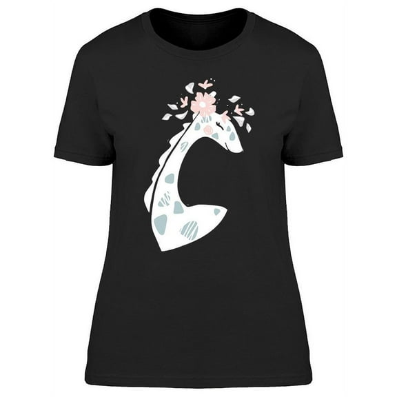 Giraffe Floral Sketch  T-Shirt Women -Image by Shutterstock, Female Large