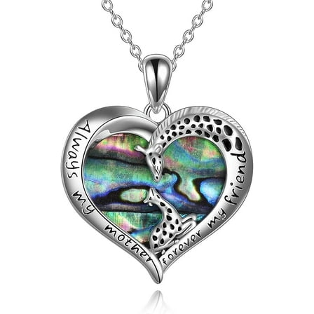 Giraffe/Frog Necklace for Women Sterling Silver Animal Family Pendant Jewelry for Mom Daughter Birthday Mothers Day Gifts