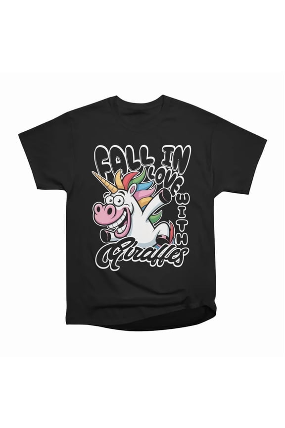 Giraffe Funny Fall in love with giraffes T-Shirt Tee Gift For Him Merch For Her Apparel Fo
