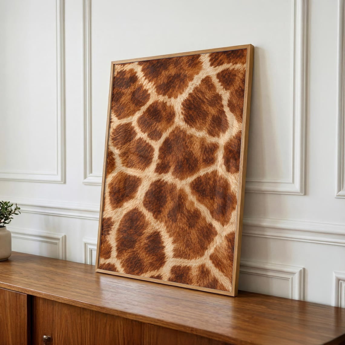 Giraffe Fur Pattern Wall Art Print, Brown Safari Animal Texture And ...
