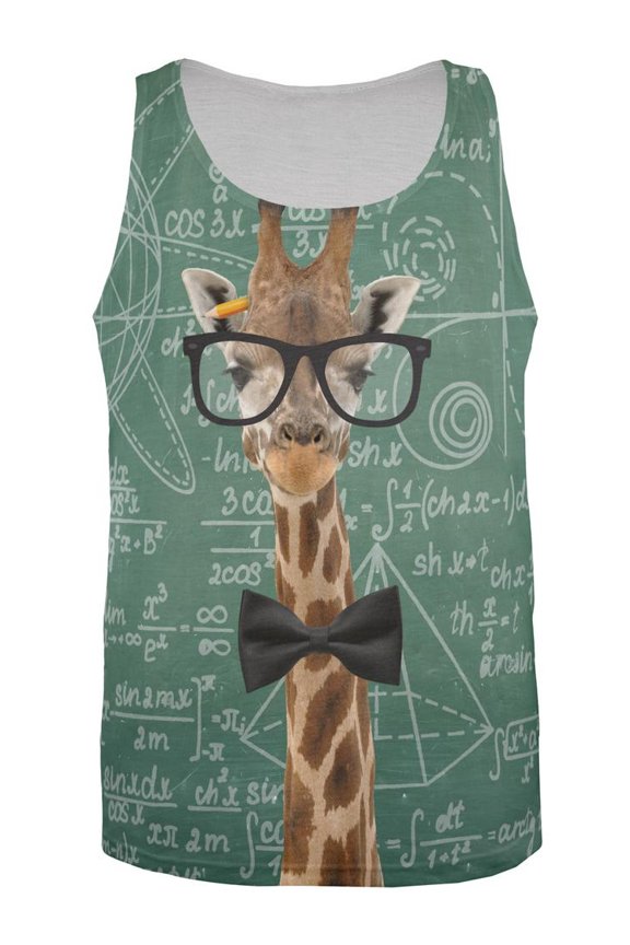 Giraffe Geek Math Formulas All Over Mens Tank Top Multi X-LG