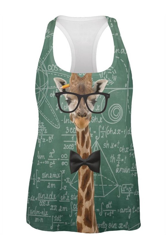 Giraffe Geek Math Formulas All Over Womens Work Out Tank Top Multi 2XL