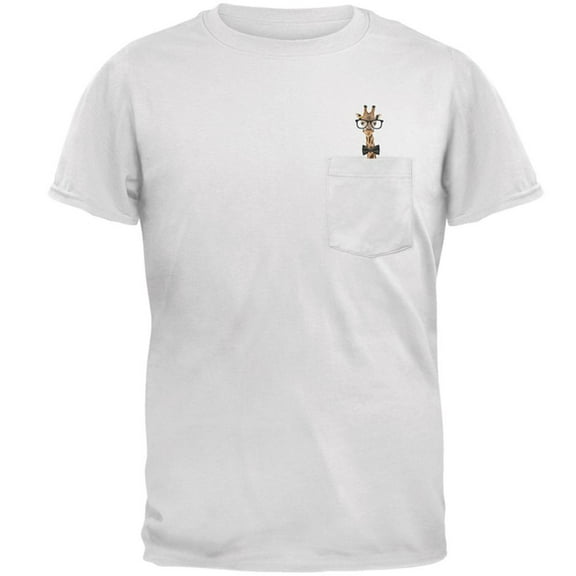 Giraffe Geek Pocket Pet Talk Nerdy To Me Mens Pocket T Shirt White X-LG