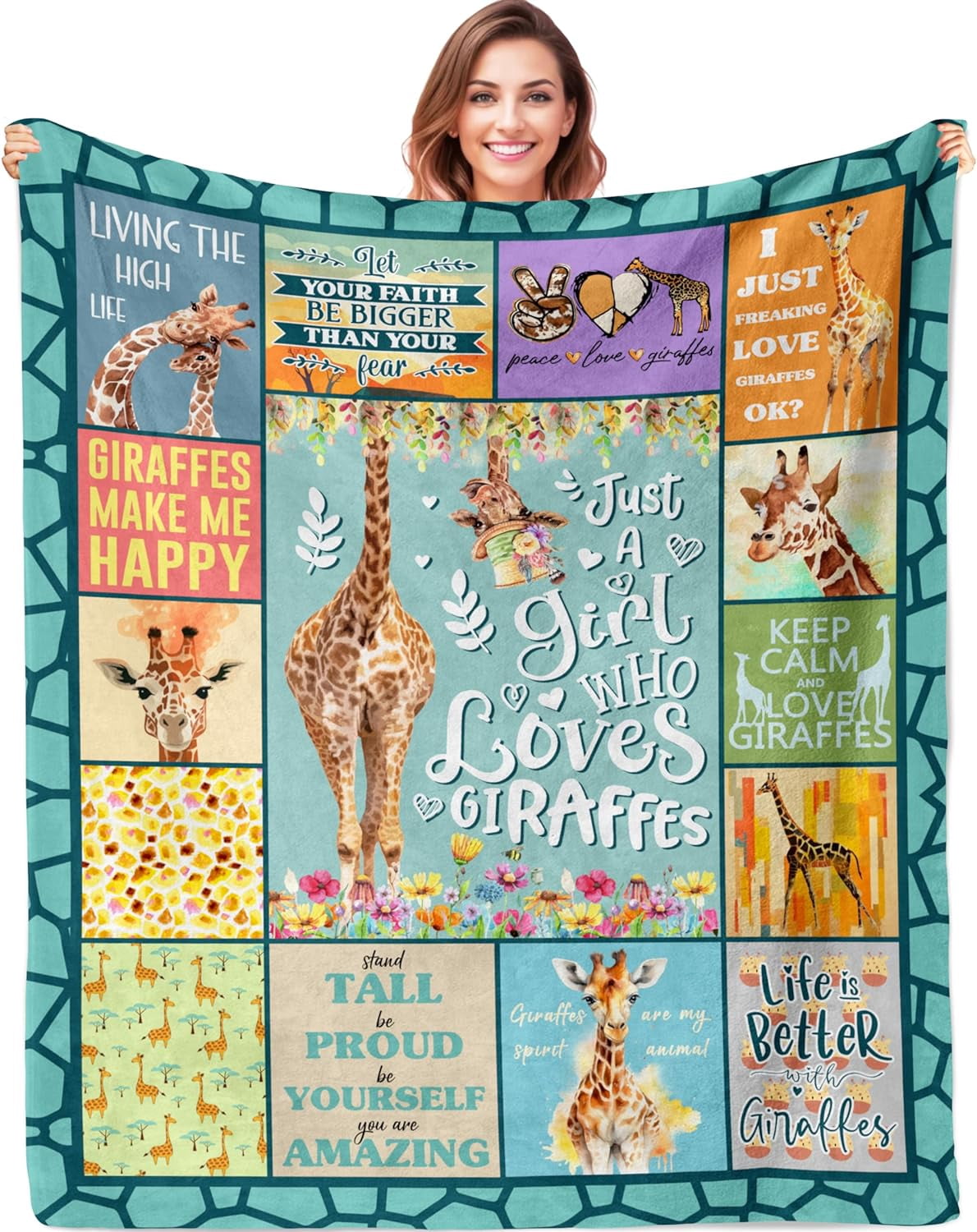 Giraffe Gifts, Giraffe Gift Throw Blanket 50"x60", Giraffe Gifts for Women/Girls, Giraffe Gifts for Giraffe Lovers, Gifts for Giraffe Lovers, Giraffes Gifts, Giraffe Decor, Giraffe Blanket