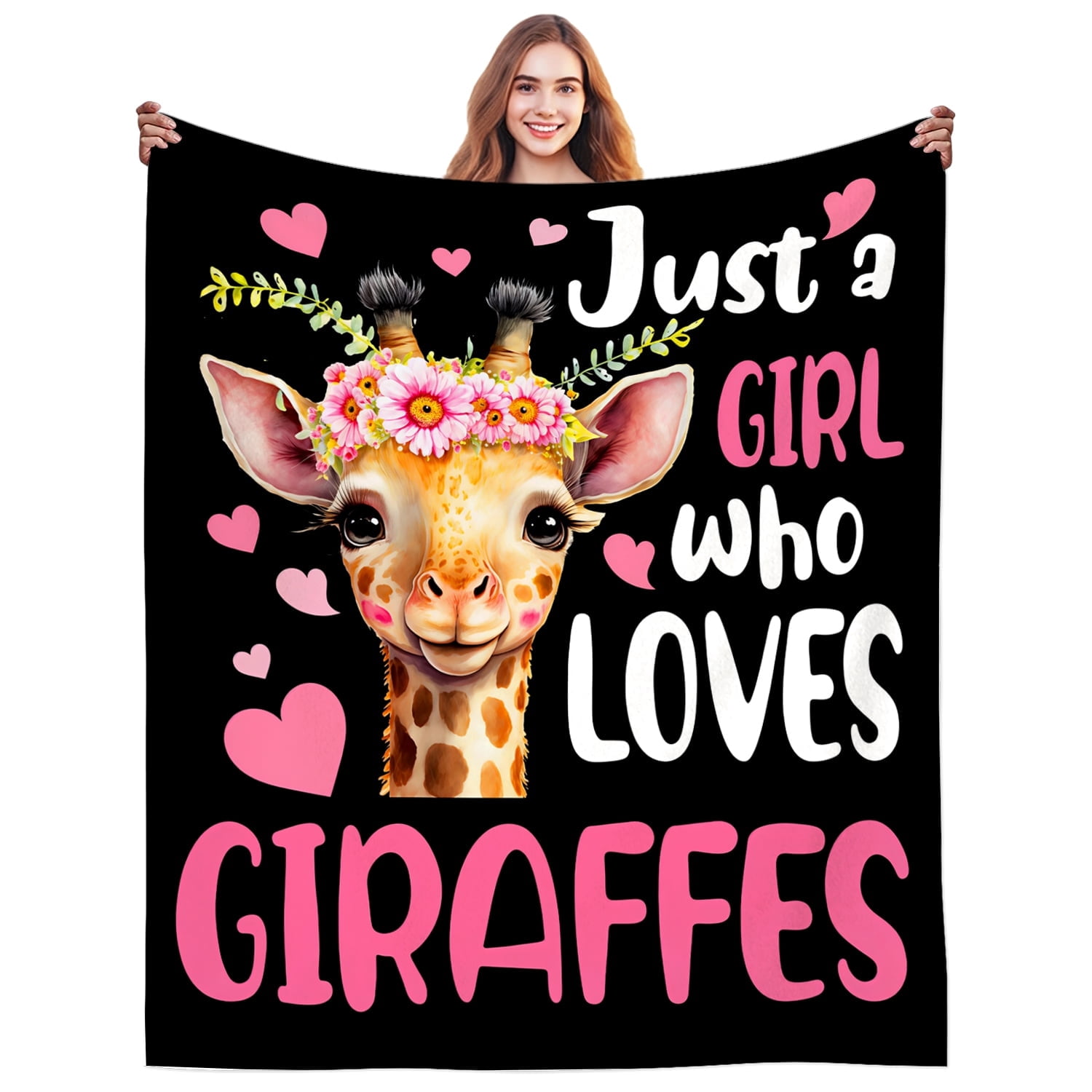 Giraffe Gifts for Women Cute Just A Girl Who Loves Giraffes Throw Blanket Stuff Animal Plush Giraffe Blanket Gifts for Kids Adults Girls Boys Men Giraffes Lovers Birthday Party Decorations 80"X60"