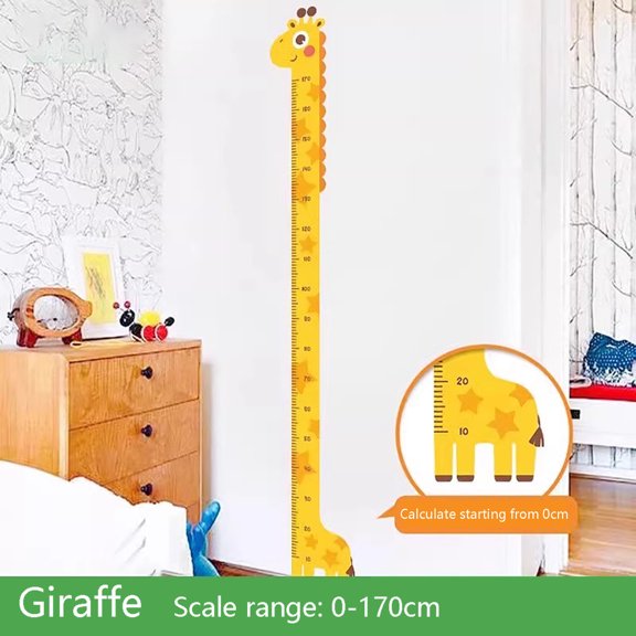 Giraffe Growth Chart Wall Decal 76.33 X 11.65 Inches, Self Adhesive Height Measurement Sticker For Wall, Decorative Height Ruler For Home And Room Decor,193.9X29.6Cm