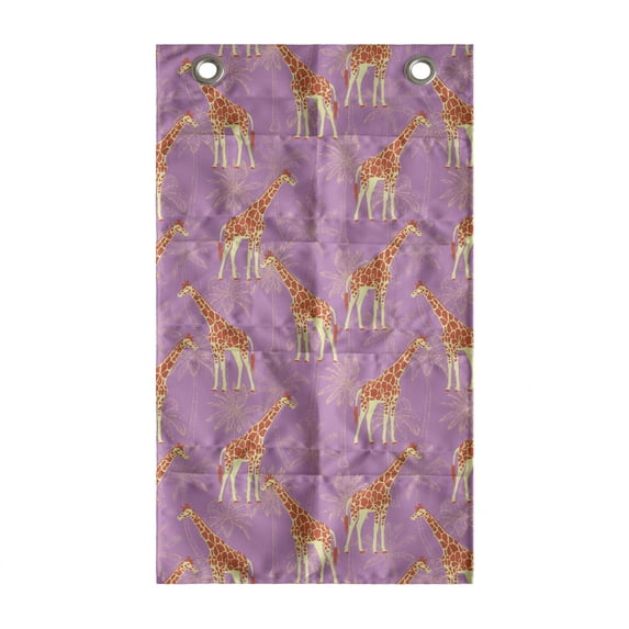 Giraffe Hanging Pocket Organizer, Vibrant Long Necked Animal Silhouettes Forest Creatures, Printed Polyester Storage Bag with Pockets, 21" x 31", Pale Fuchsia Burnt Orange