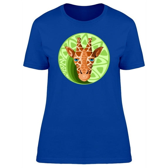 Giraffe Head In A Green Circle T-Shirt Women -Image by Shutterstock, Female Medium