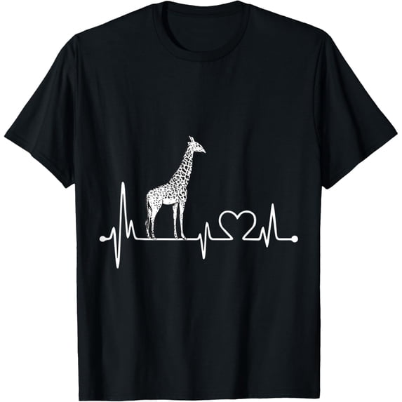 Giraffe Heartbeat through Africa Sahara Wild animal Safari T-Shirt
