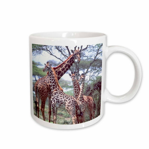 3drose, Giraffe Herd, Tanzania Africa - Na02 Dno0375 - David Northcott, 11oz Mug