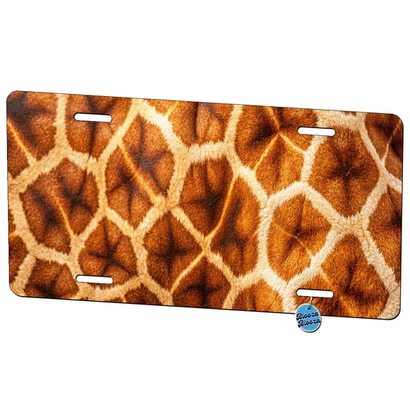 Giraffe Hide Fur Pattern Metal Novelty License Plate