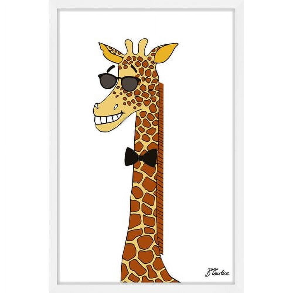"Giraffe Hippy Head" Framed Painting Print