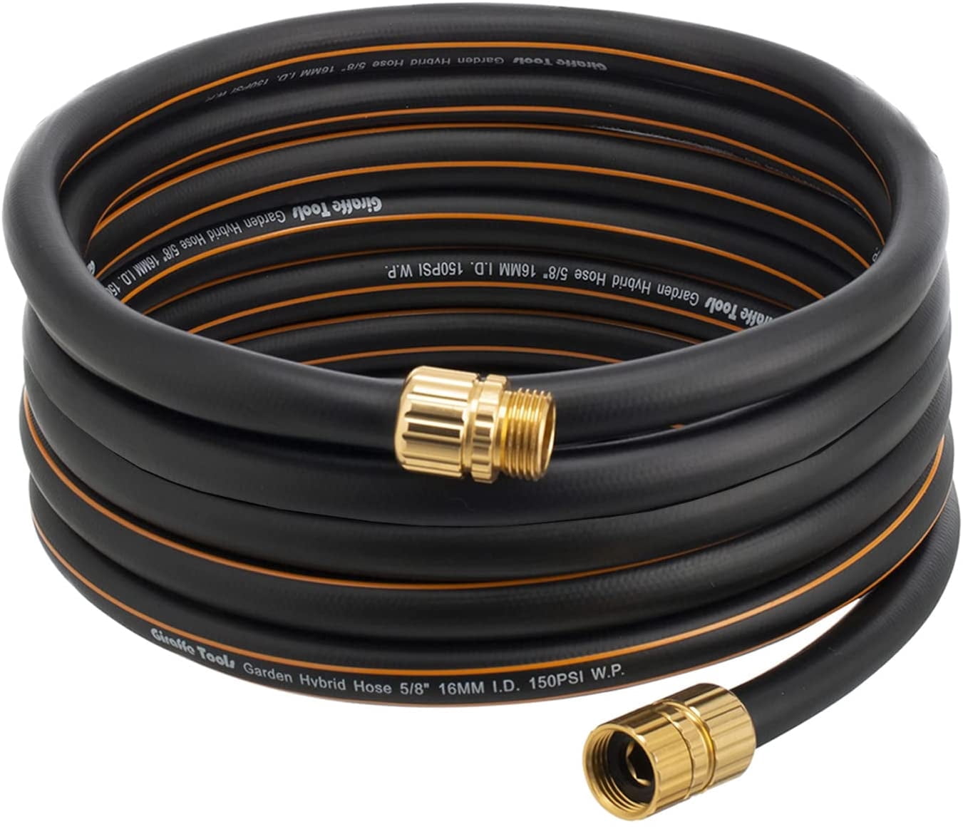 Giraffe Hybrid Garden Hose 5/8" x 25ft, Custom Length, NO Kink, Flexible, Leakproof Hose with Male to Female Fittings, 600 Burst PSI