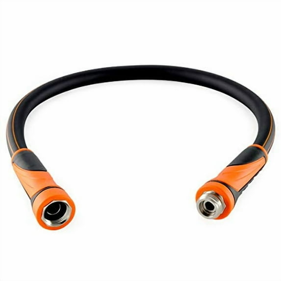 Giraffe Hybrid Garden Leader Hose 5/8" x 3ft, Heavy Duty, Flexible, Lightweight Short Water Hose with Grip Handle, Male to Female Fittings