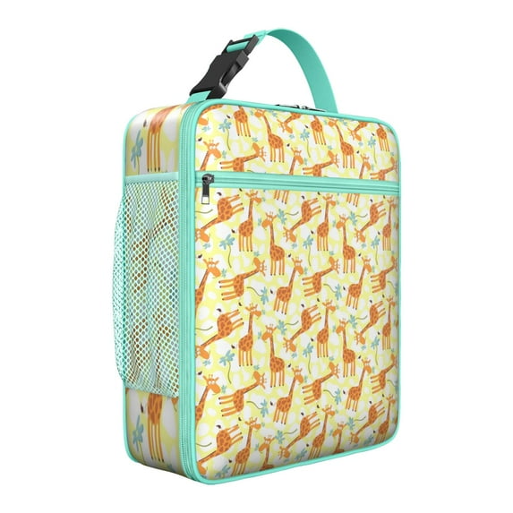 Giraffe Insulated Lunch Bag Box Women Reusable Lunch Bag with Front Pocket Cooler Tote Bag Office Camping
