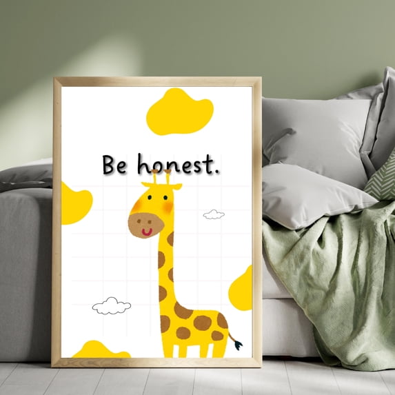 Giraffe Kids Wall Art, Be Honest