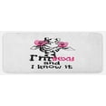thumbnail image 1 of Giraffe Kitchen Mat, Funny Animal in Pinkish Tones Glasses Whimsical Typography Fashion Image, Plush Decorative Kitchen Mat with Non Slip Backing, 47" X 19", White Black and Pink, by Ambesonne, 1 of 1