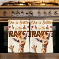 thumbnail image 1 of Giraffe Kitchen Towels Set of 2, Red Love Heart Animals Plaid Absorbent Dish Towels for Kitchen, Microfiber Hand Towel, Quick Drying Tea Towel for Cleaning Decorative Dishcloths, 1 of 7