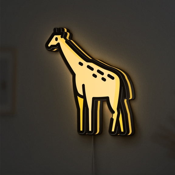 Giraffe LED Lightbox - Wild Mammal Fauna Decor, Custom Led Sign for Home Office Shop Decor (Height 16 inch, 40cm)