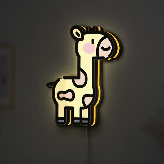 Giraffe LED Lightbox - Zoo Mammal Animal Kingdom Decor, Custom Led Sign for Home Office Shop Decor (Height 8 inch, 20cm)