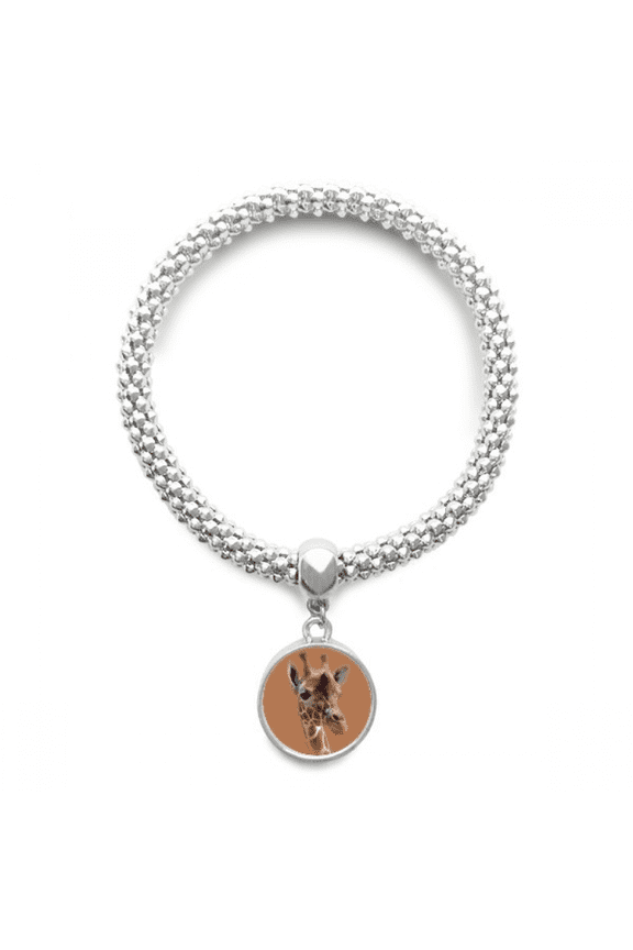 Giraffe Lateral Horn Neck Sliver Bracelet Pendant Jewelry Chain Adjustable Bangle
