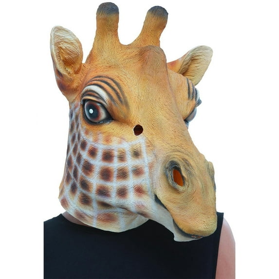 Giraffe Latex Mask Adult Brown Party Animals Fancy Dress One Size Male Book Week Halloween