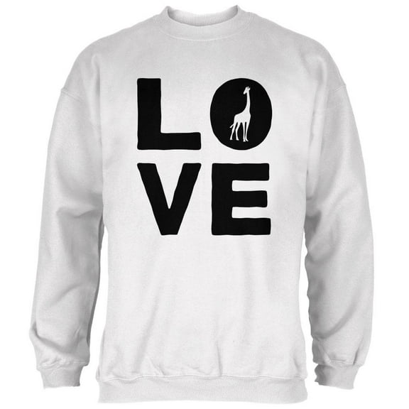 Giraffe Love Mens Sweatshirt White MD