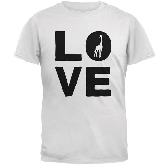 Giraffe Love Mens T Shirt White LG