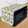 thumbnail image 1 of Giraffe Microwave Oven Cover, Exotic Jungle Mammals Pattern Cheerful Woodland Theme Flowers and Leaf Composition, Water Resistant Organizer with Pockets Kitchen, 36" x 12", Multicolor, by Ambesonne, 1 of 4