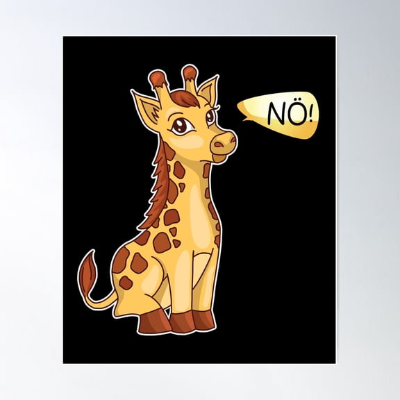 Giraffe Nö Austria Sweet Children Simply Nope Poster Wall Art, Modern Wall Decor For Living Room Bedroom, 24x36 UNFRAMED
