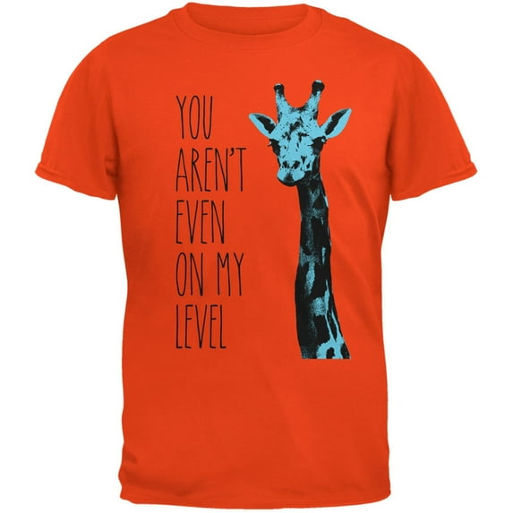 Giraffe On My Level Pop Art Orange Adult T-Shirt - Small