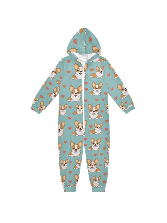 Giraffe One Piece Pajamas Soft Jumpsuit Cozy Sleep and Play Romper Zipper and Pockets 9Y-11Y
