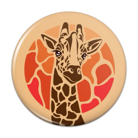 Giraffe Orange Circle Pinback Button Pin Badge - 3" Diameter