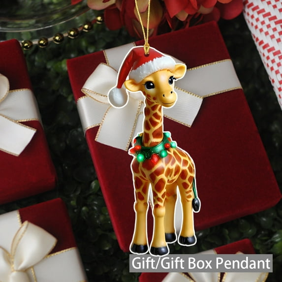 Giraffe Ornament under $5! Bzdzmqm 2D Acrylic Giraffe Ornament, Festival Car Hanger Pendant, Christmas Tree Decor, Unique Animal Ornament, Holiday Gift Idea