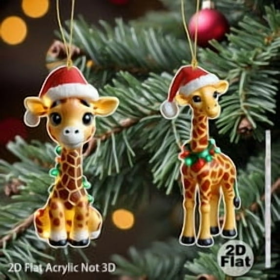 Giraffe Ornament under $5! Xqxayjr 2D Acrylic Giraffe Festival Ornament, Hanging Decoration for Christmas Tree and Holiday Party Decor