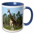 thumbnail image 1 of 3drose, Giraffe Outdoors, 15oz Two-tone Blue Mug, 1 of 6
