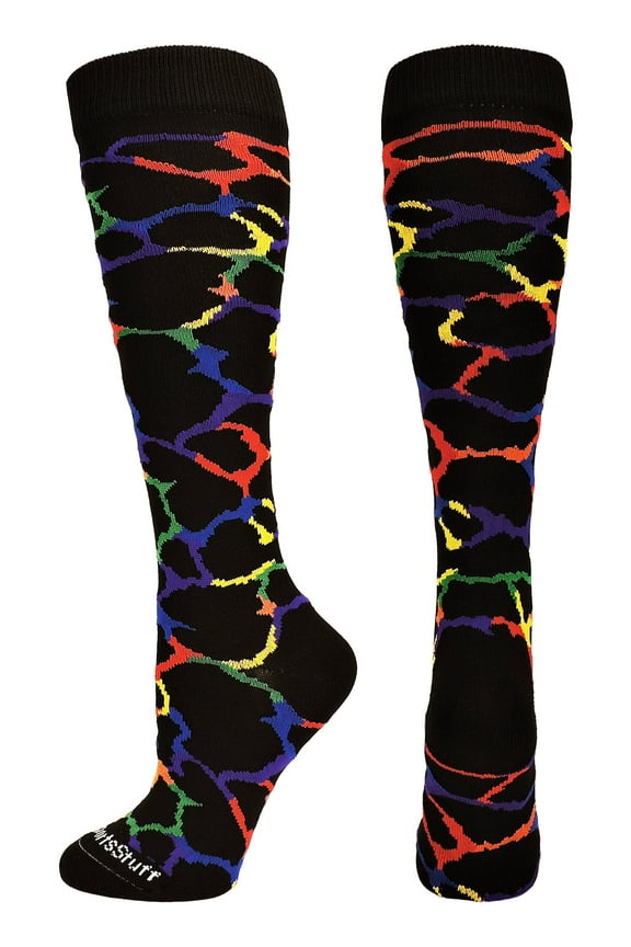 Giraffe Over the Calf Socks (Primary Multi-Giraffe, Small)