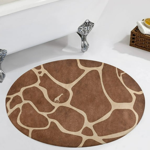 Giraffe Pattern (1) Round Area Rugs for Bedroom Living Room, 3FT Soft Comfy Indoor Circle Carpets, Carpet Home Decor Floor Mat